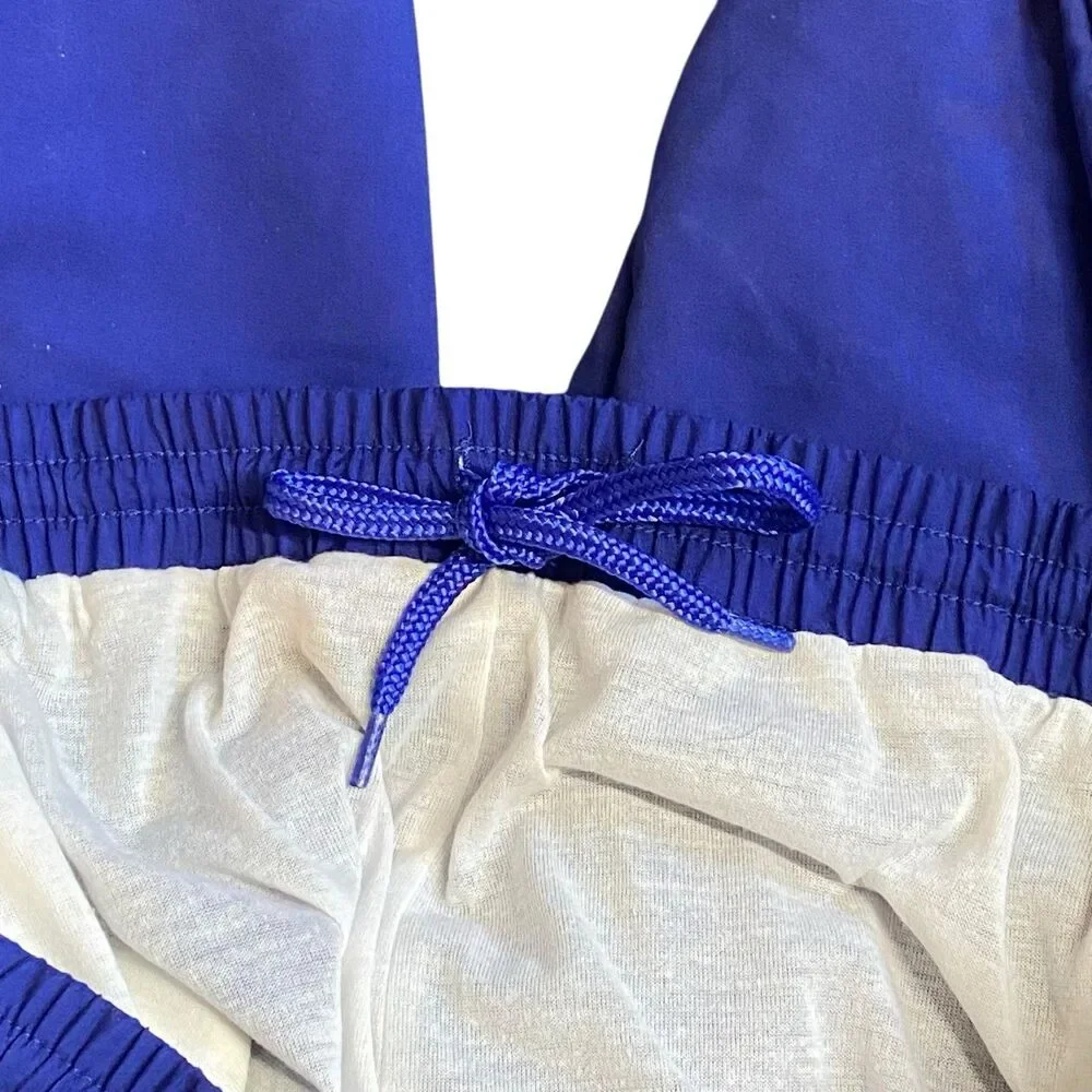 VTG Bill Blass Menswear Joggers Track Pants Lined Royal Blue Ankle Zippers Sz L